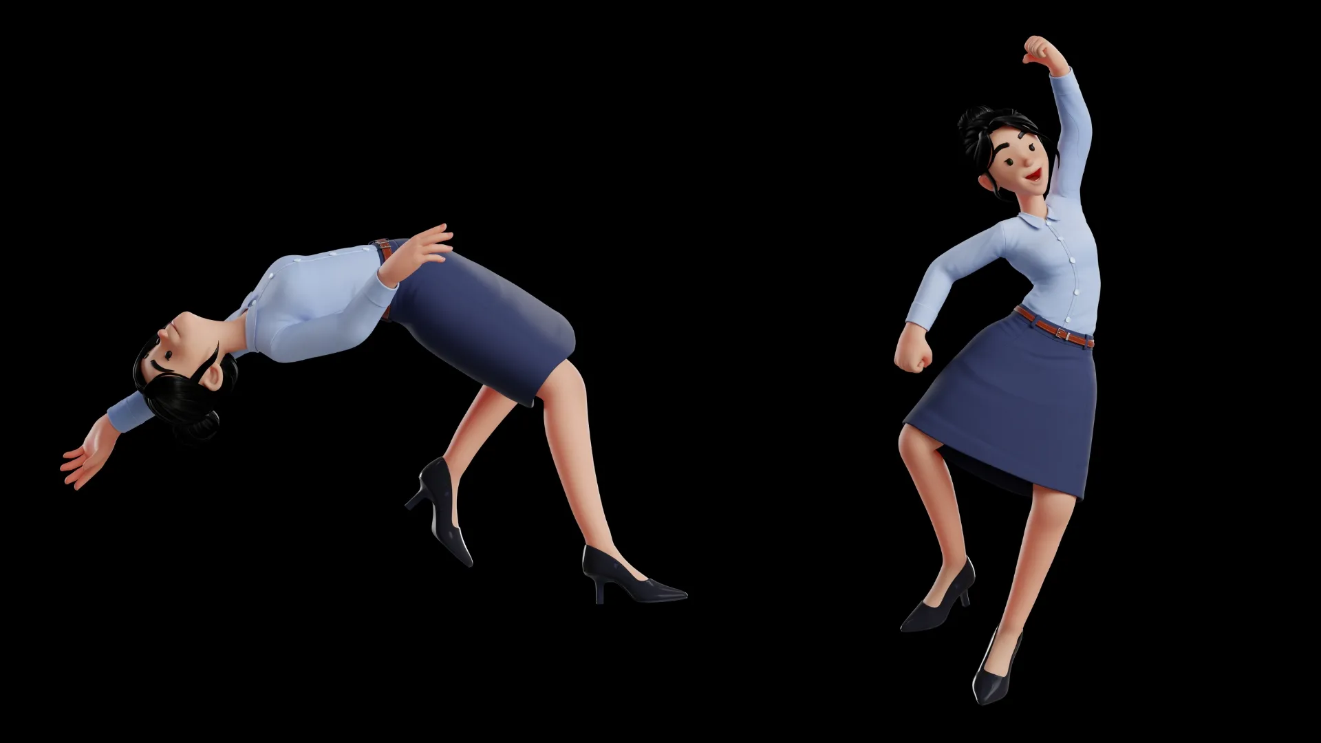 Business Office Cartoon Woman 3D character closeup 2